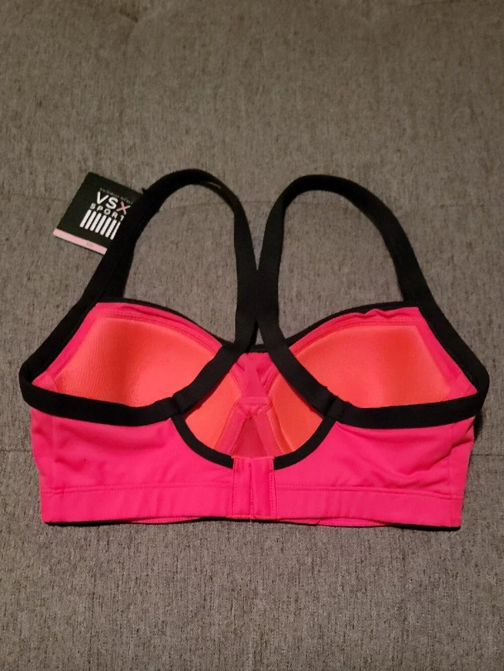 Victoria's Secret VSX Angel Underwire Sports Bra 32D Neon Red W/ Black Trim 2013